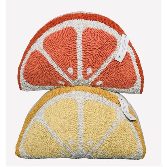 Mainstays Orange/Lemon Slice Accent Pillows NWT - Picture 1 of 5
